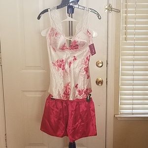 Lace Satin Sleepwear Shorts Pajama